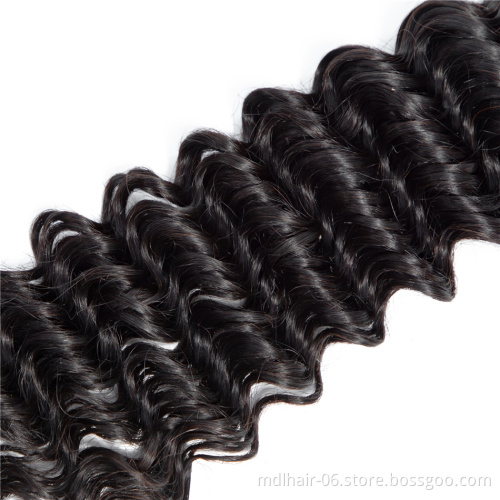 100% Virgin Hair Bundles Cuticle Aligned Hair Mink Brazilian Deep Wave Bundles Weave Human Hair Extensions